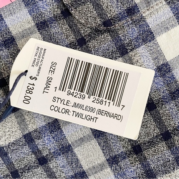 Johnnie-O Bernard Lightweight Plaid Flannel Button Shirt Men’s Size Small New - Picture 8 of 9